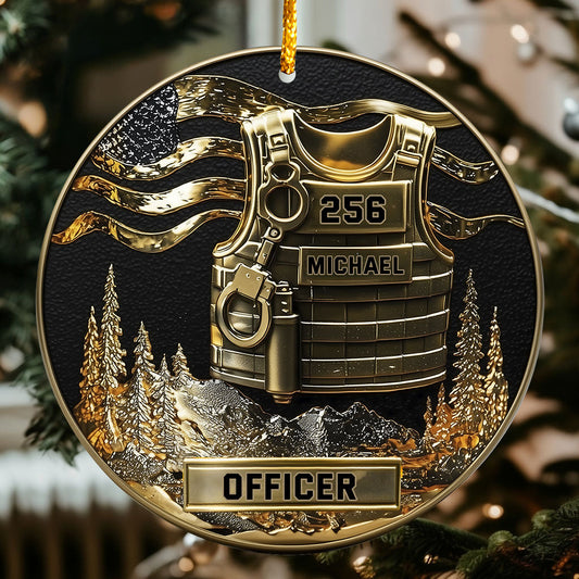 Serve And Protect, Merry Christmas 2025 - Personalized Police Officer Ornament