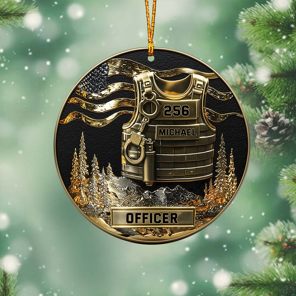 Serve And Protect, Merry Christmas 2025 - Personalized Police Officer Ornament