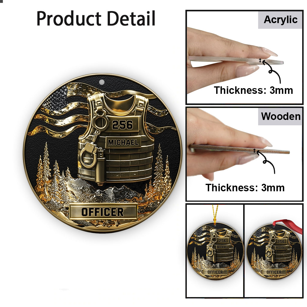 Serve And Protect, Merry Christmas 2025 - Personalized Police Officer Ornament