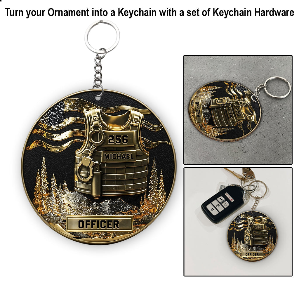 Serve And Protect, Merry Christmas 2025 - Personalized Police Officer Ornament