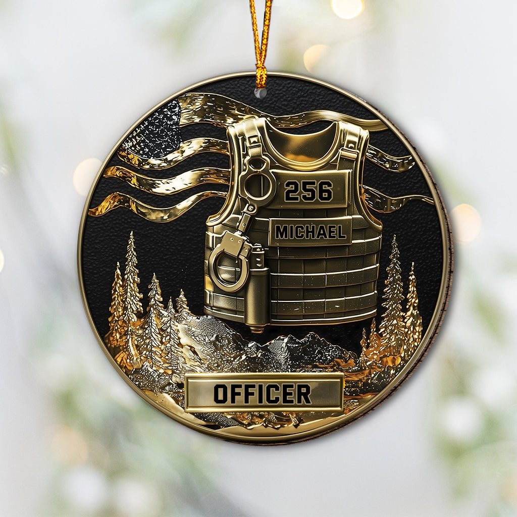 Serve And Protect, Merry Christmas 2025 - Personalized Police Officer Ornament
