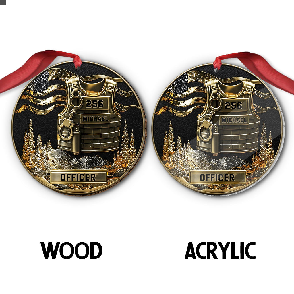 Serve And Protect, Merry Christmas 2025 - Personalized Police Officer Ornament