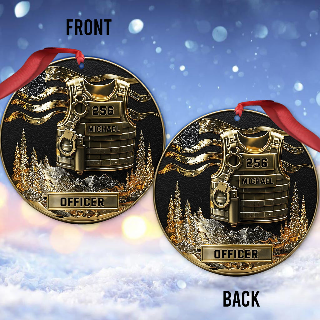 Serve And Protect, Merry Christmas 2025 - Personalized Police Officer Ornament