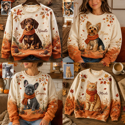 Fall Vibes - Personalized Dog Ugly Sweater