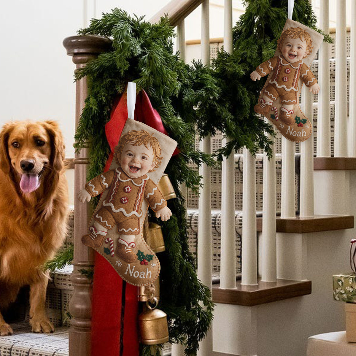 Holiday Costume Moment - Personalized Family Shaped Christmas Stocking