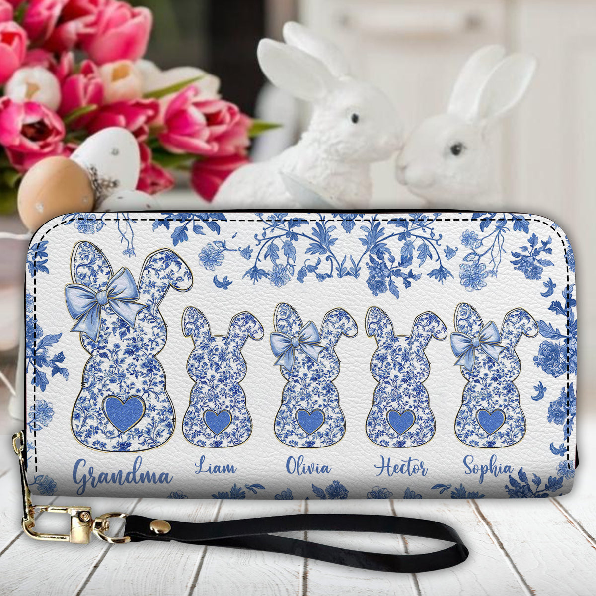 Grandma's Peeps - Personalized Grandma Leather Long Wallet