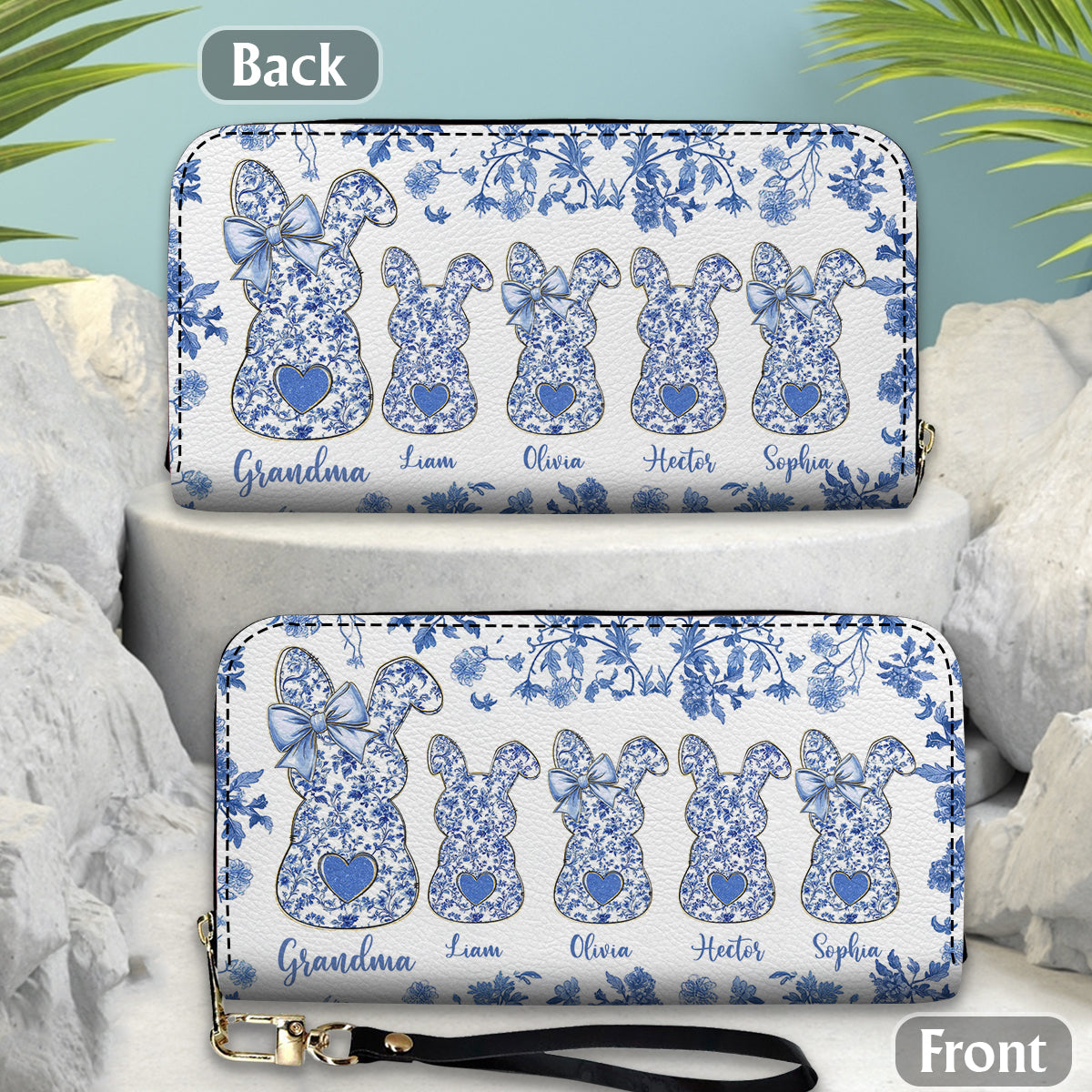 Grandma's Peeps - Personalized Grandma Leather Long Wallet