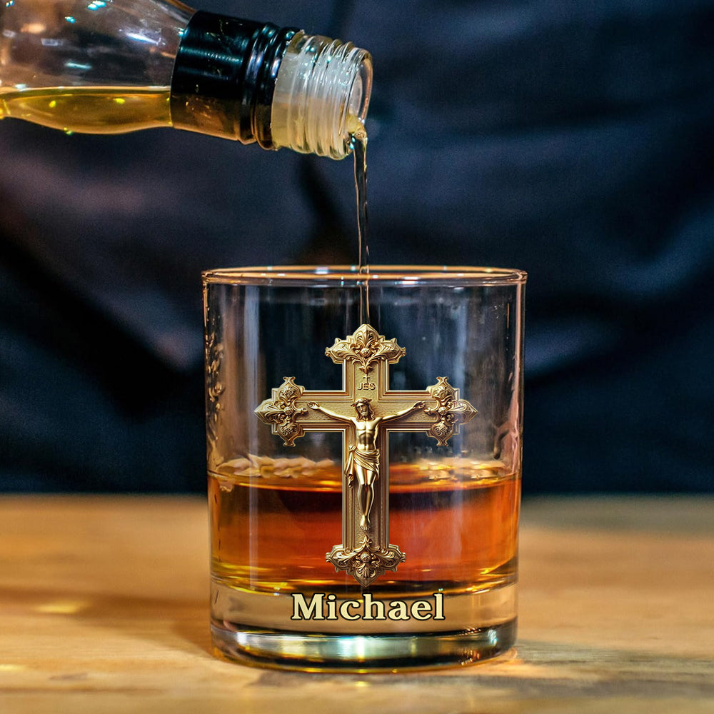 Jesus Saved My Life - Personalized Christian Whiskey Decanter Set