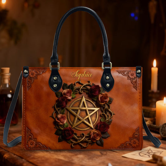 Magic Symbol - Personalized Witch Leather Handbag