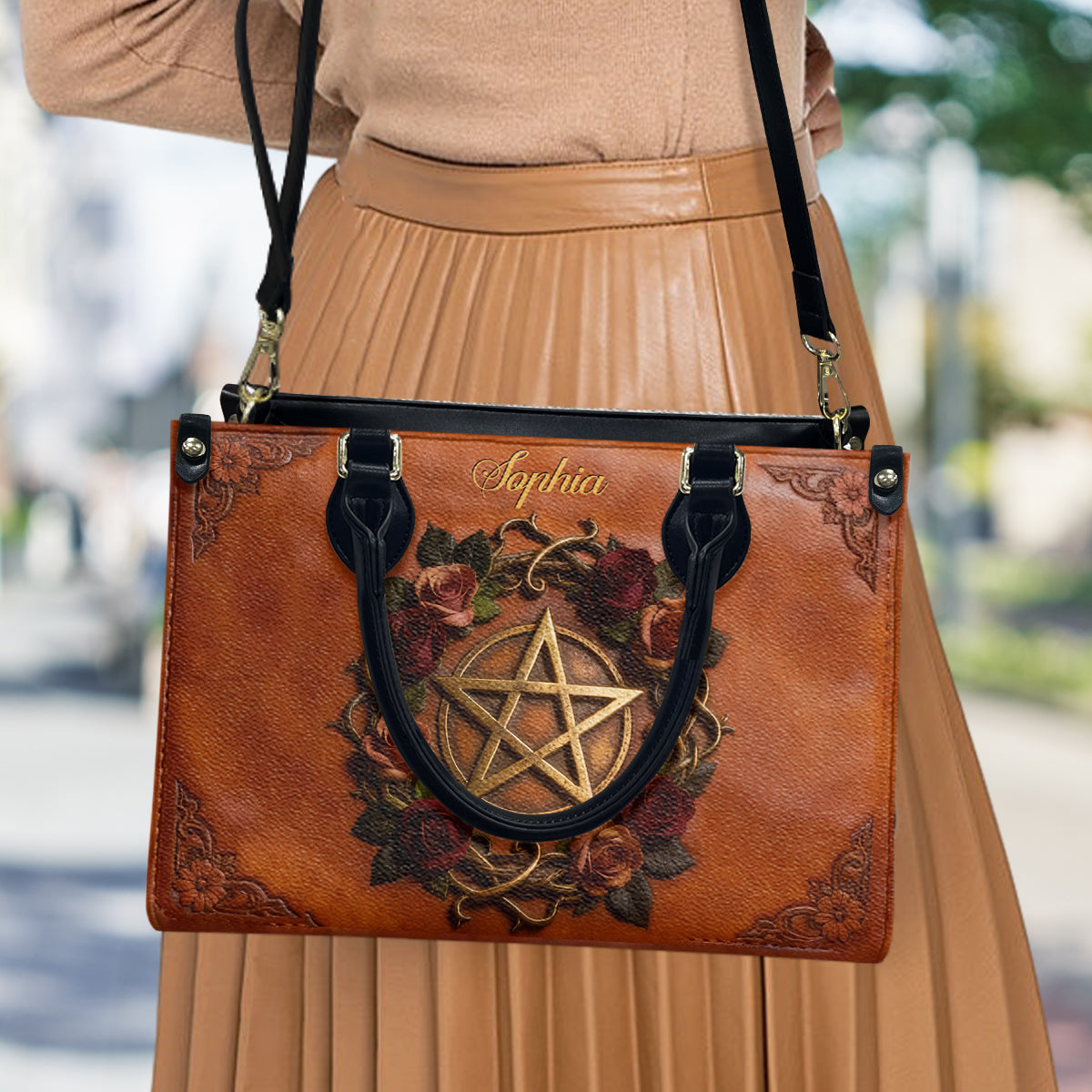 Magic Symbol - Personalized Witch Leather Handbag