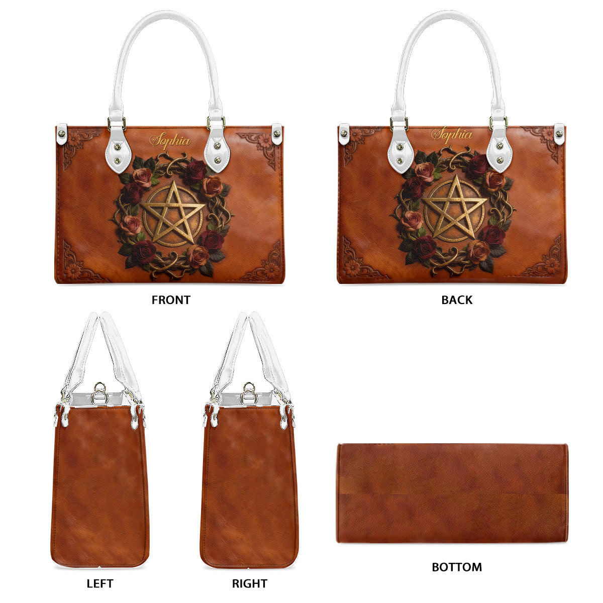 Magic Symbol - Personalized Witch Leather Handbag