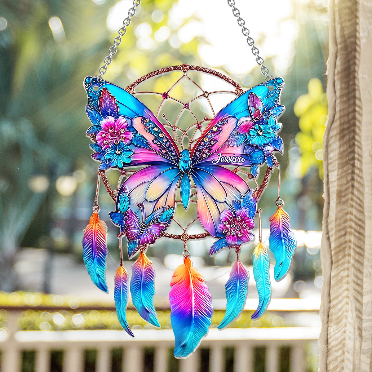 Beautiful Butterfly - Personalized Butterfly Window Hanging Suncatcher Ornament
