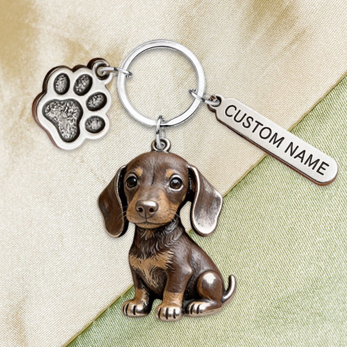 Custom Pet Keychain From Any Photo - Personalized Dog Keychain With Charms