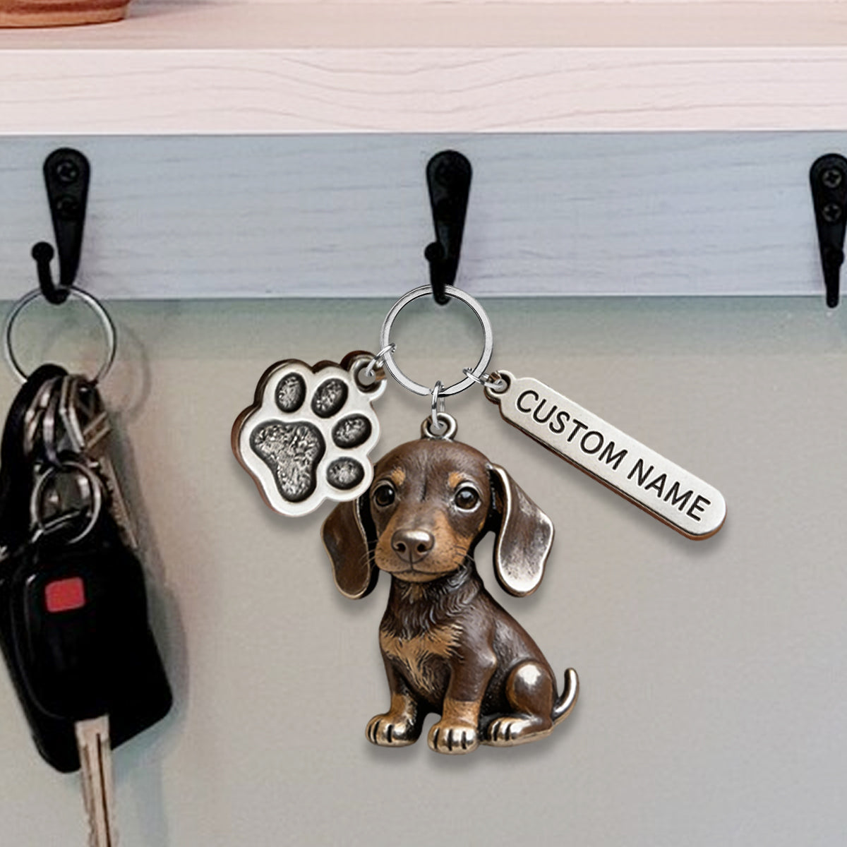 Custom Pet Keychain From Any Photo - Personalized Dog Keychain With Charms