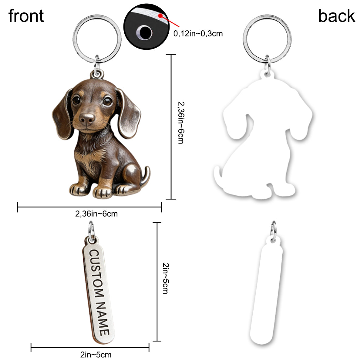 Custom Pet Keychain From Any Photo - Personalized Dog Keychain With Charms
