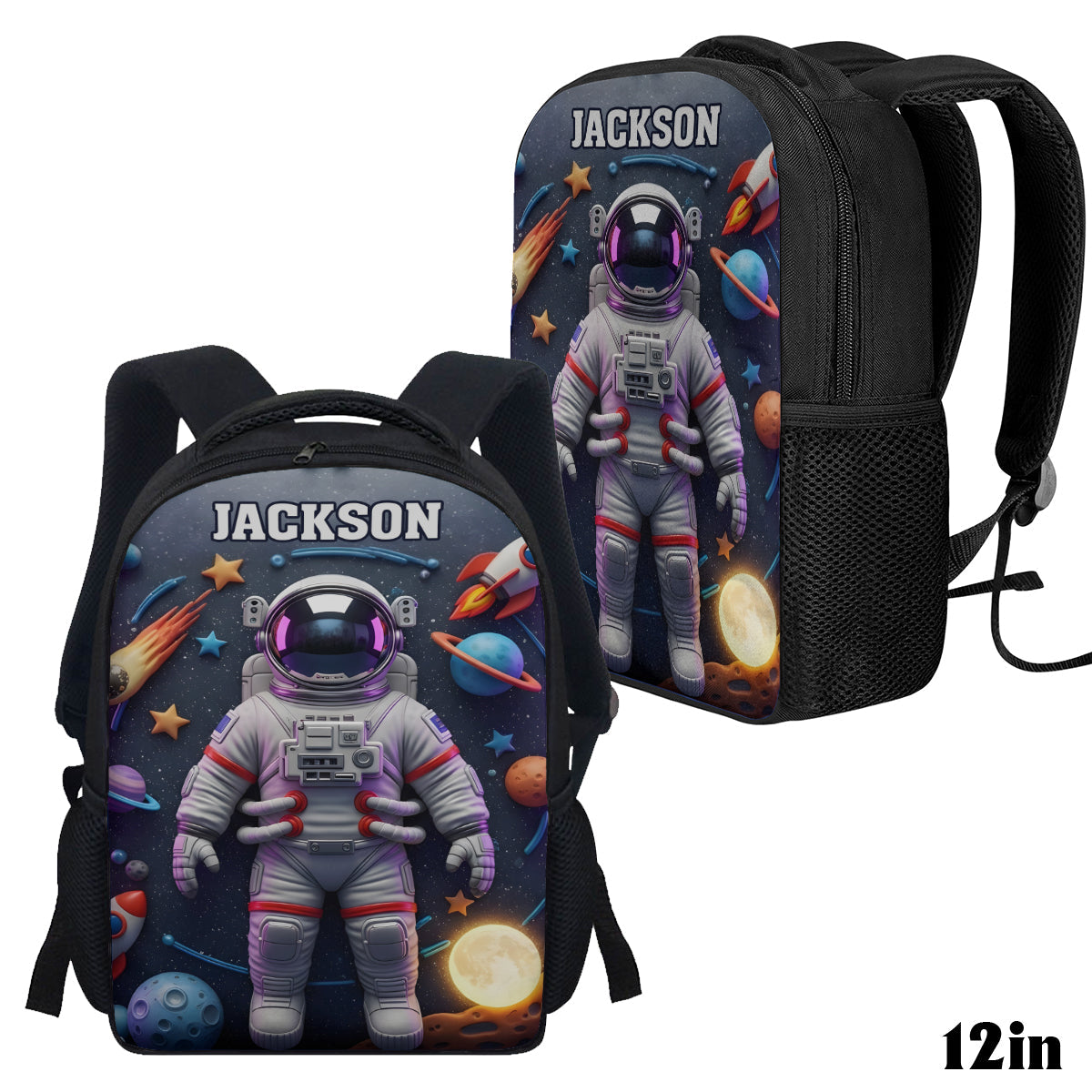 Astronaut And Space - Personalized Kid Multifunctional Backpack