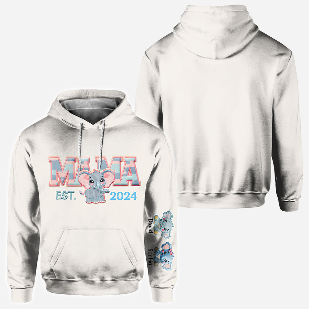 Mama Elephant - Personalized Mother All Over Shirt