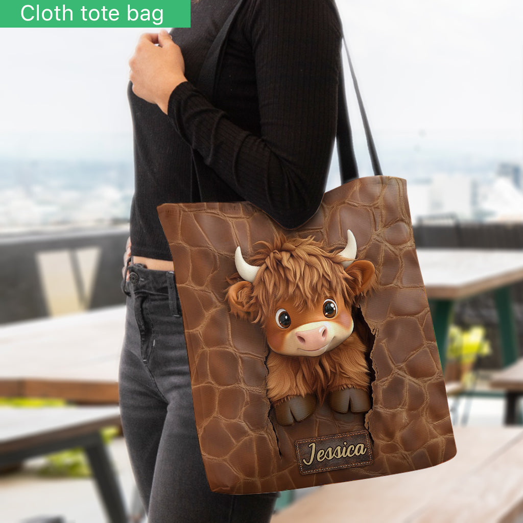 Love Highland Cows - Personalized Highland Cow Tote Bag