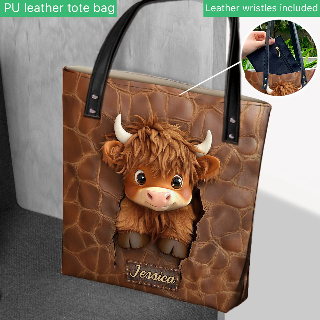 Love Highland Cows - Personalized Highland Cow Tote Bag
