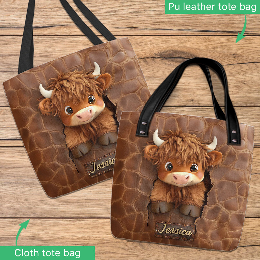 Love Highland Cows - Personalized Highland Cow Tote Bag