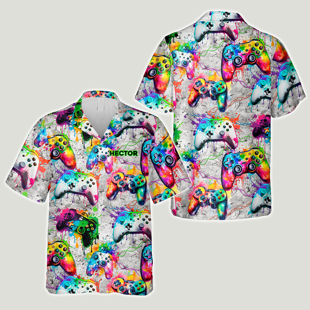 Colorful Gamer - Personalized Video Game Hawaiian Shirt