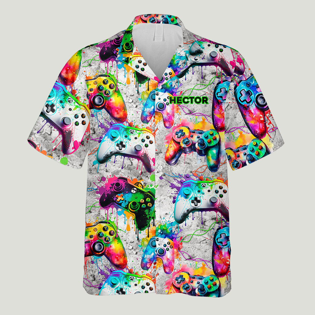 Colorful Gamer - Personalized Video Game Hawaiian Shirt