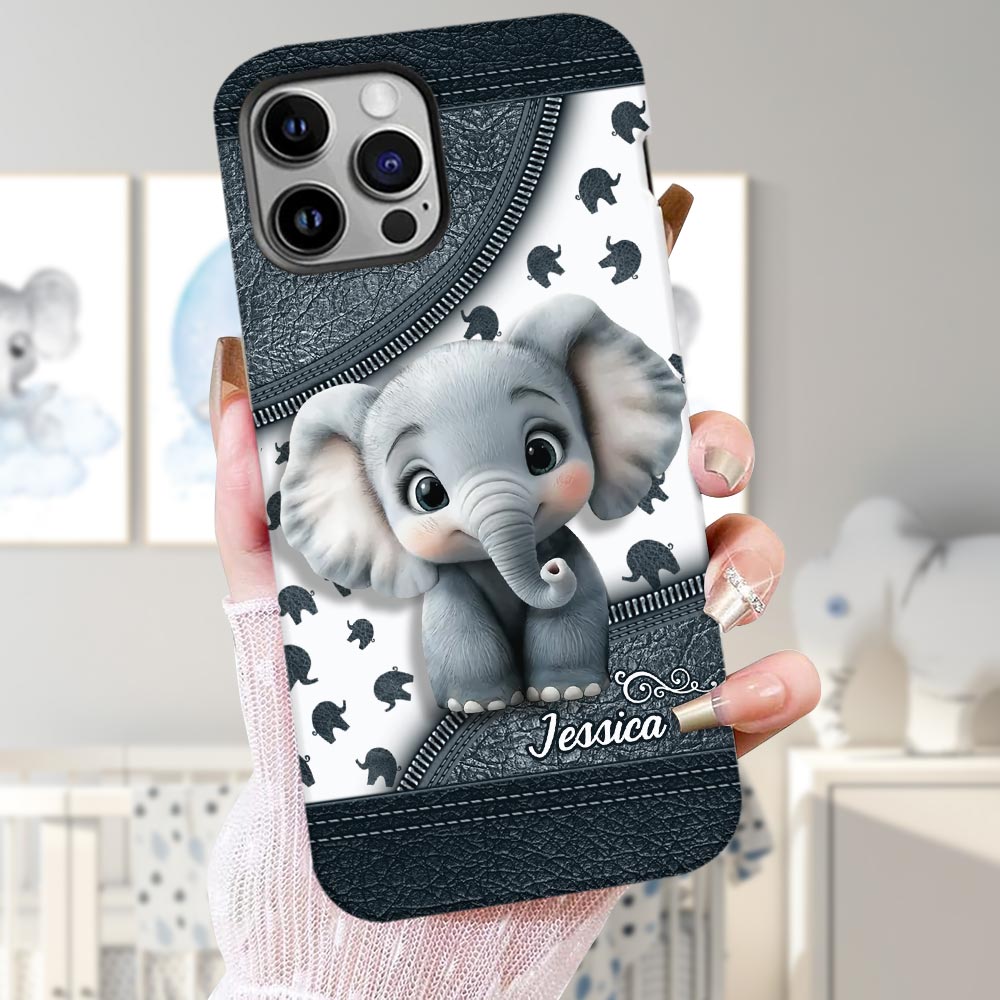 Cute Baby Elephant - Personalized Elephant Full Print Phone Case