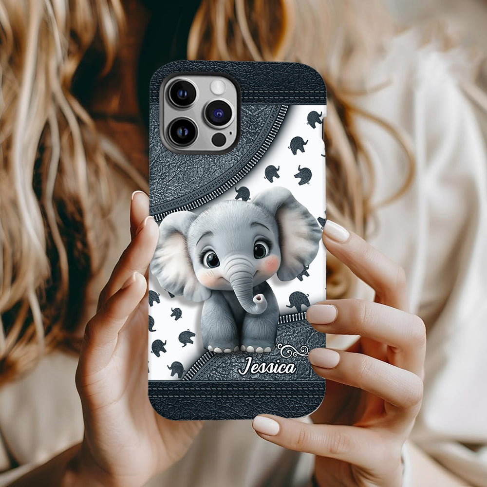 Cute Baby Elephant - Personalized Elephant Full Print Phone Case