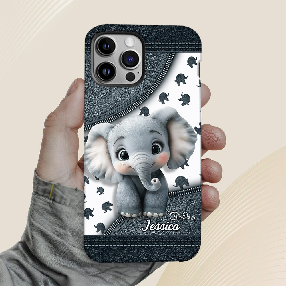 Cute Baby Elephant - Personalized Elephant Full Print Phone Case