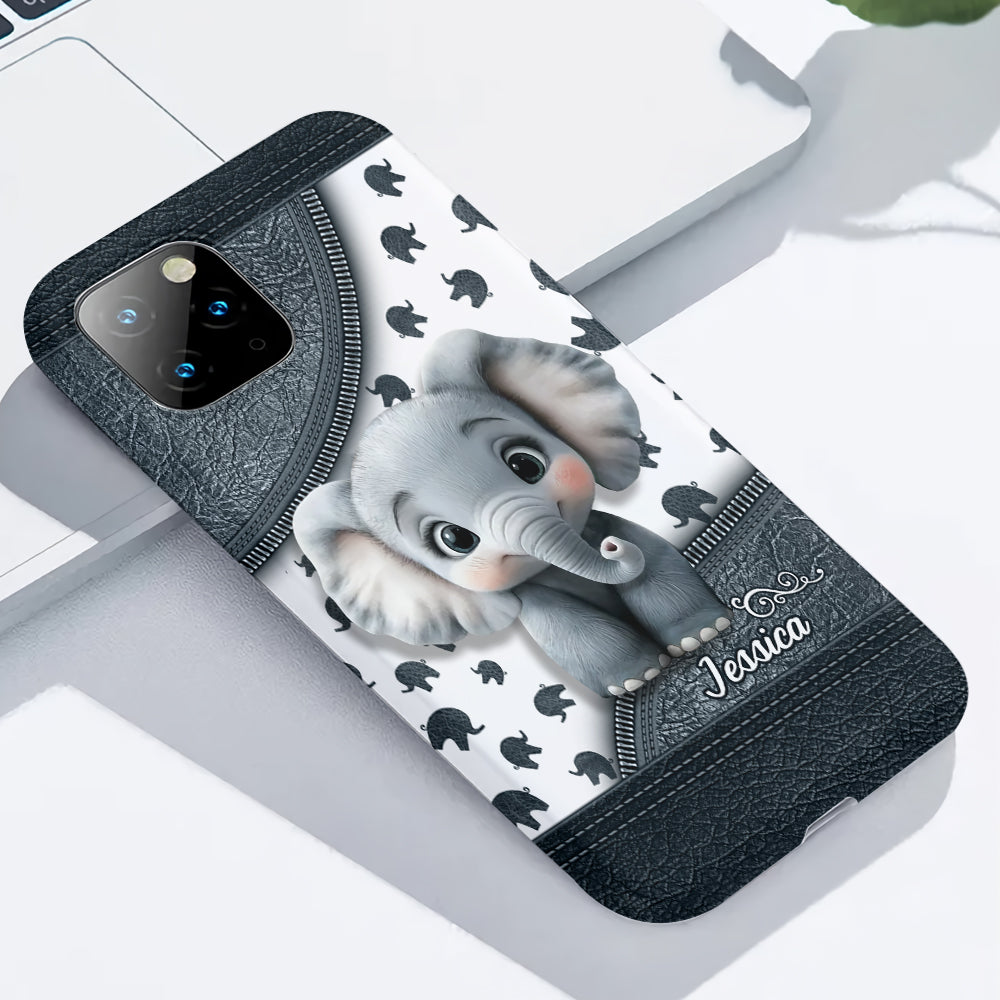 Cute Baby Elephant - Personalized Elephant Full Print Phone Case