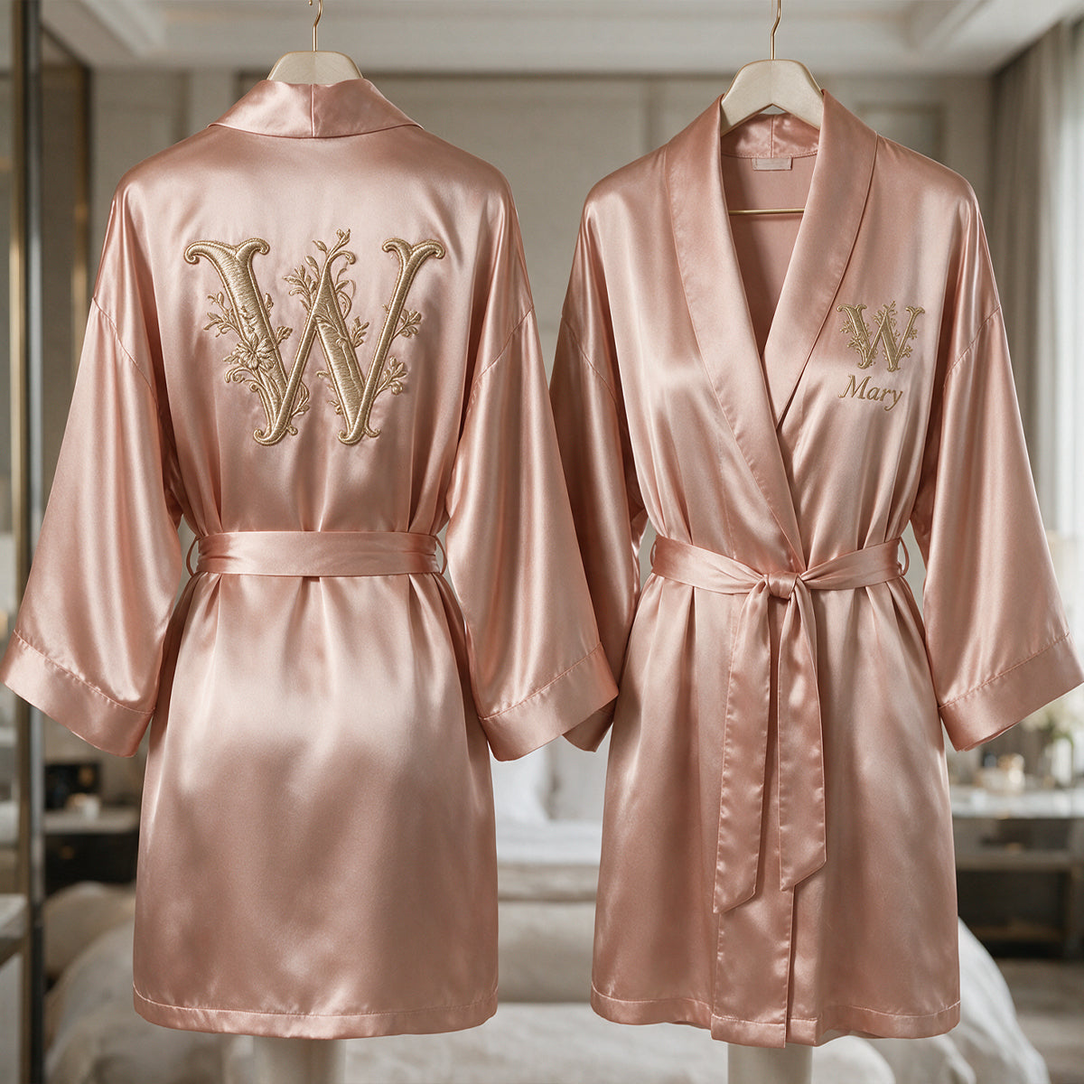 Luxury Initial Monogram - Personalized Self Love Satin Robe