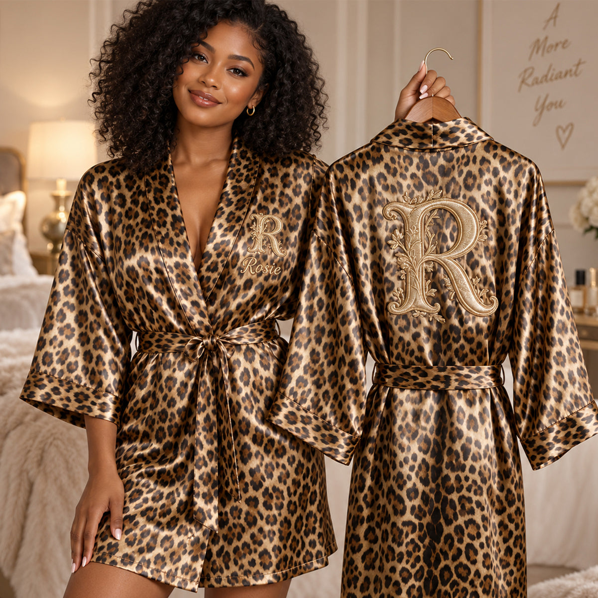 Luxury Initial Monogram - Personalized Self Love Satin Robe