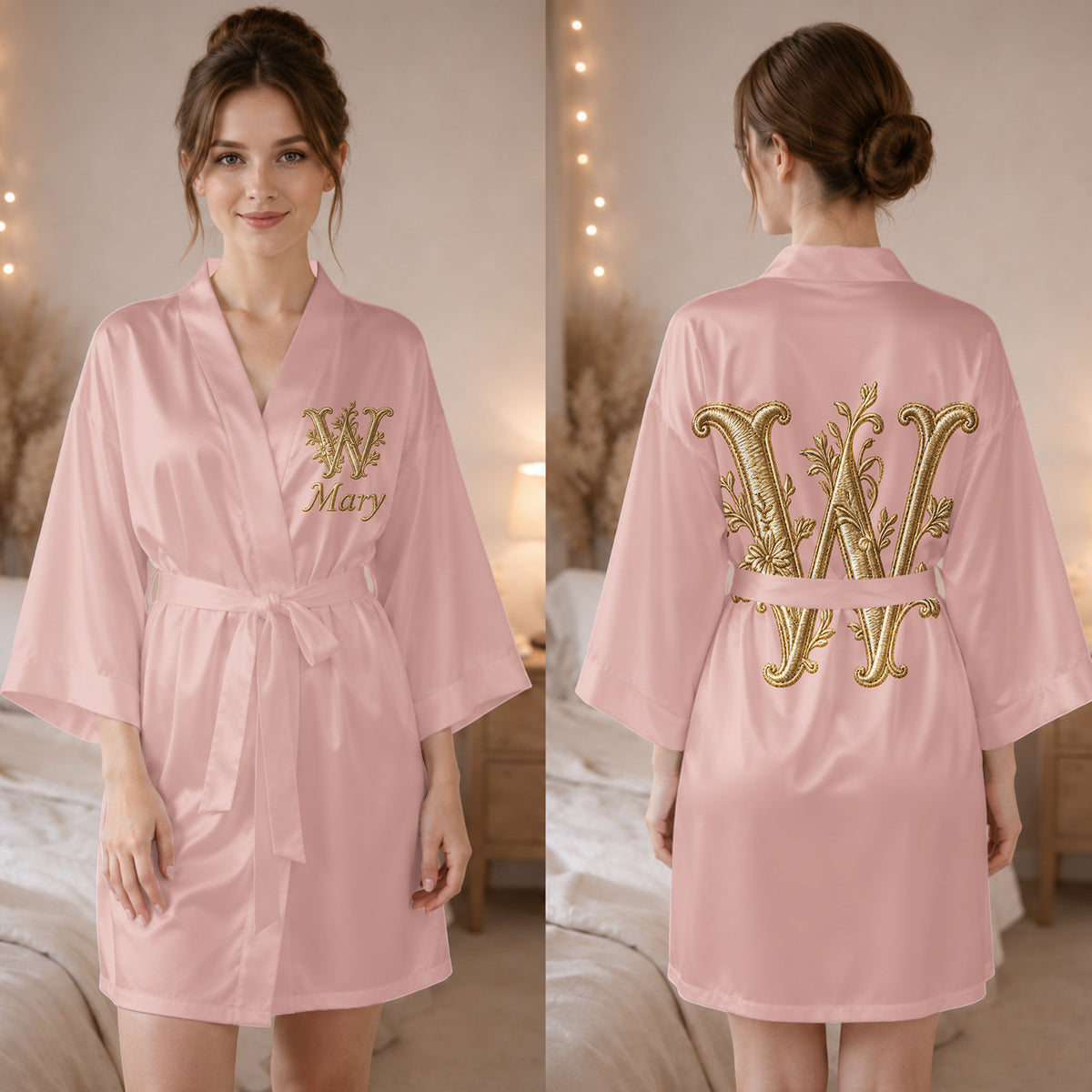Luxury Initial Monogram - Personalized Self Love Satin Robe