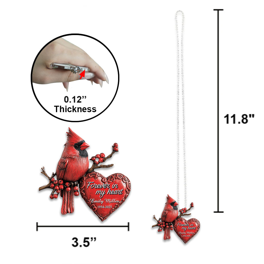 Forever In My Heart - Personalized Memorial Car Ornament