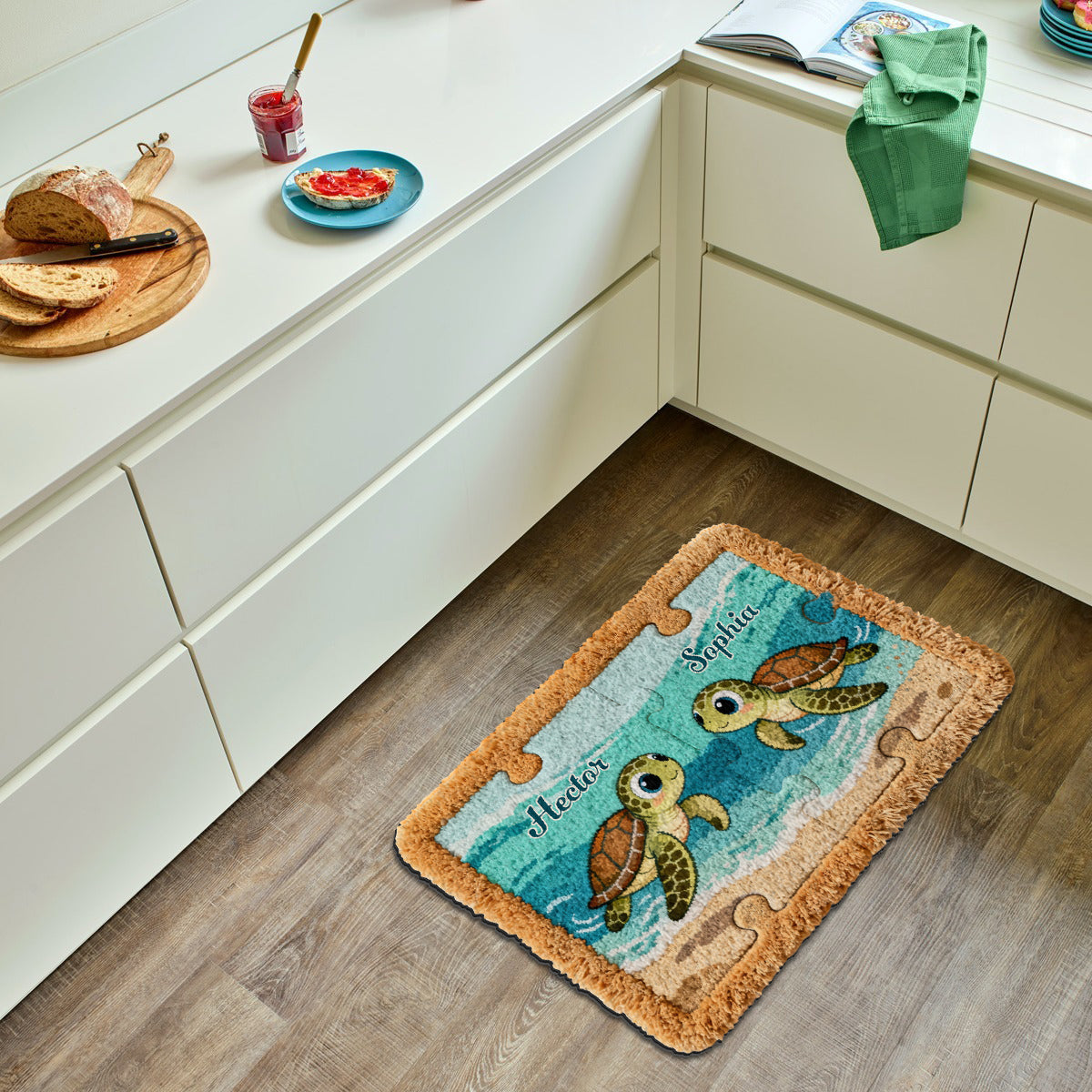 Perfect Gift For Couple - Personalized Turtle Non-Slip Tufted Rug