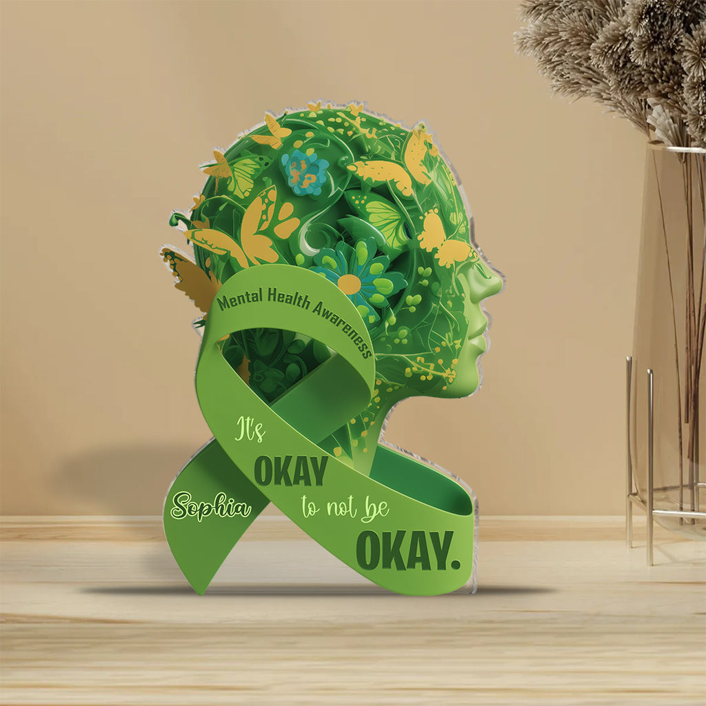 Invest In Your Mental Health - Personalized Mental Health Awareness Custom Shaped Acrylic Plaque