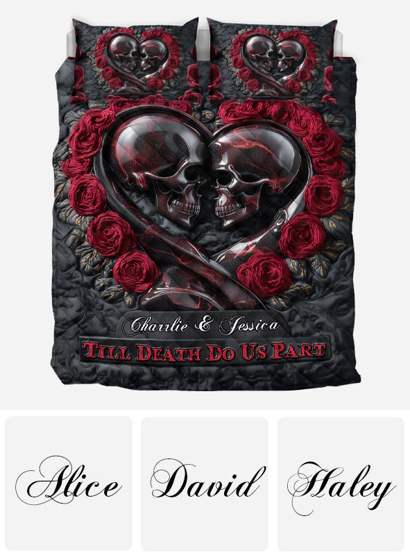 Till Death Do Us Part - Personalized Skull Quilt Set