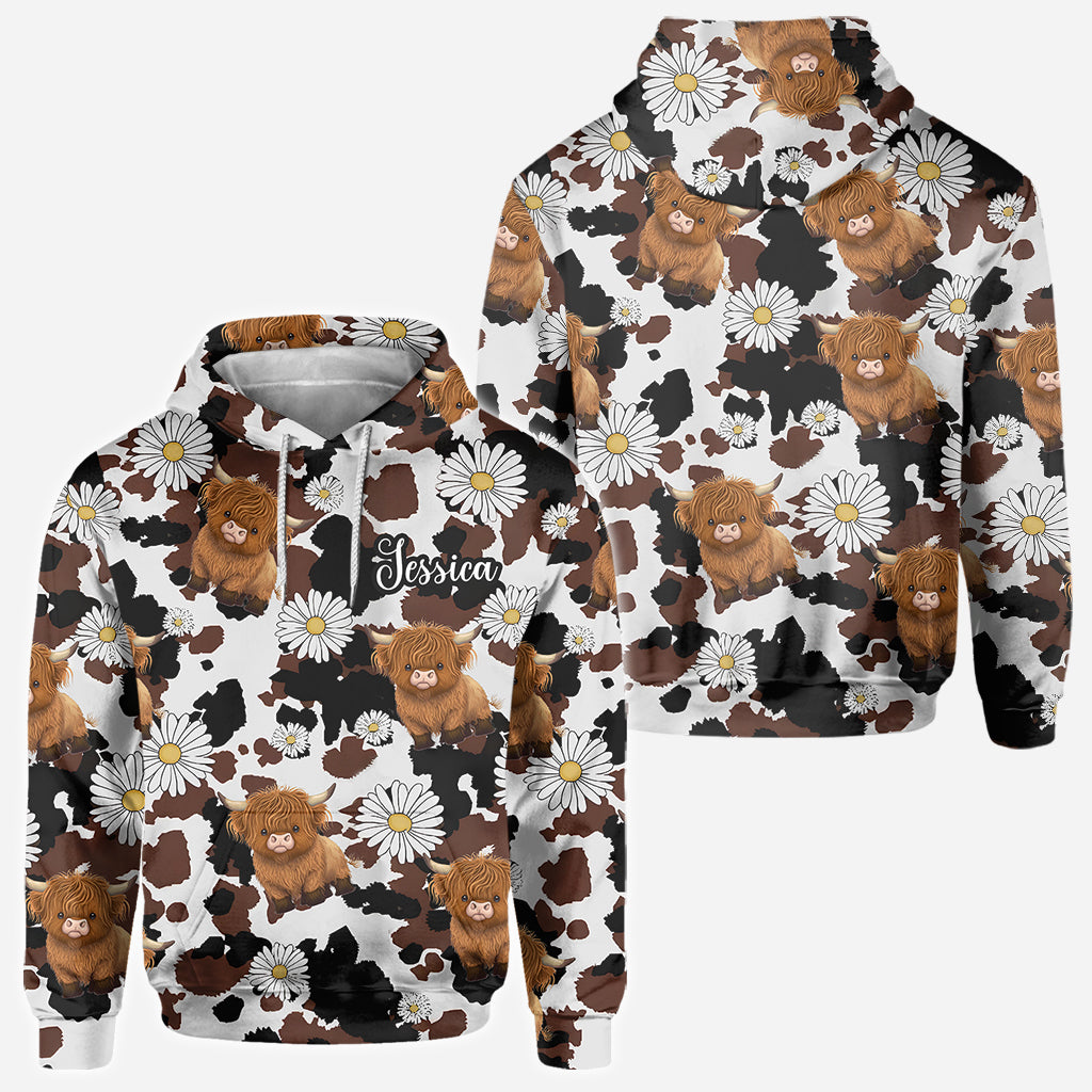 Love Highland Cow - Personalized Highland Cow All Over Shirt