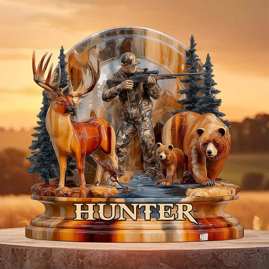 Hunting man - Personalized Hunting Custom Shaped Acrylic Plaque