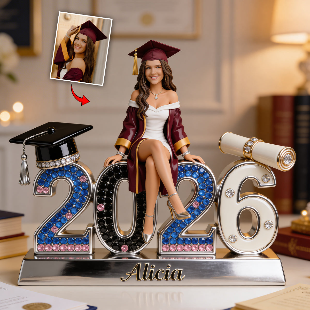 Custom Any Photo, Class Of 2026 - Personalized Graduation Custom Shaped Acrylic Plaque