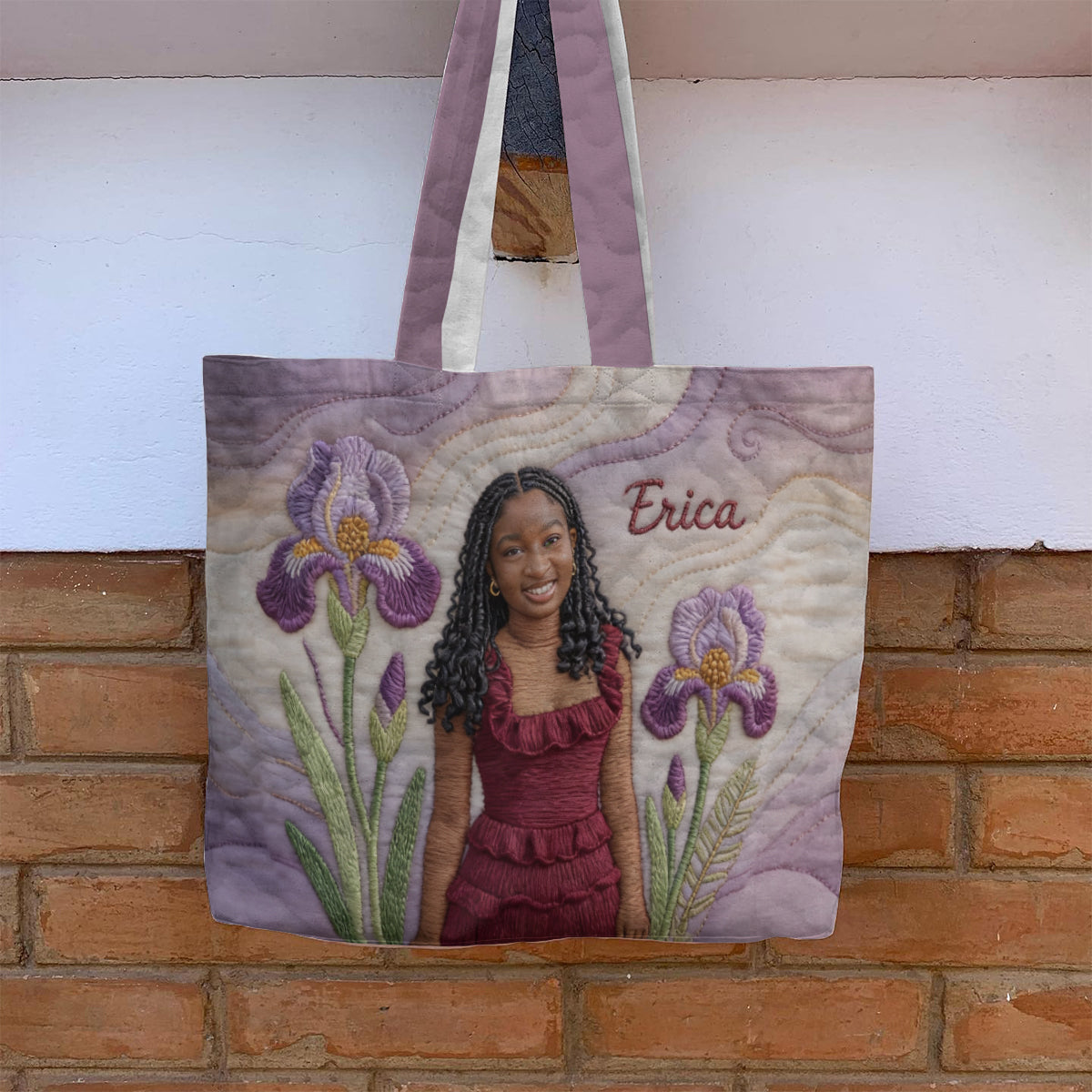 Custom Any Photo Birth Flower - Personalized Self Love Quilted Tote Bag