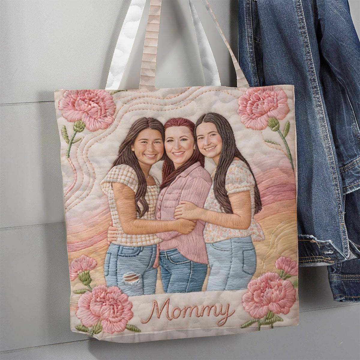 Custom Any Photo Perfect Gift For Mom, Grandma - Personalized Mother Quilted Tote Bag