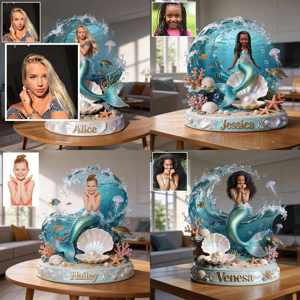 Mermaid Princess - Personalized Mermaid Custom Shaped Acrylic Plaque