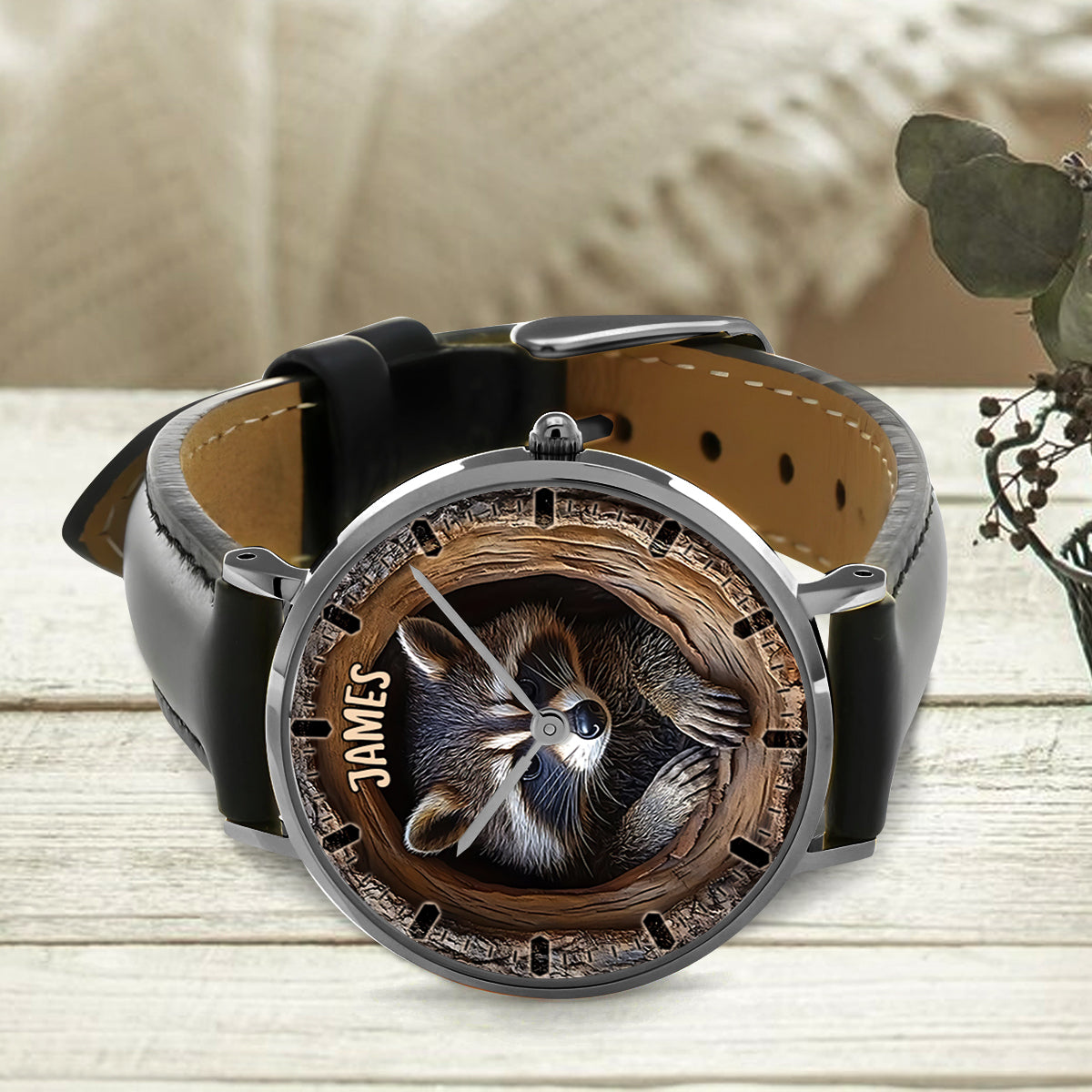 Adorable Raccoon - Personalized Raccoon Hand Watch