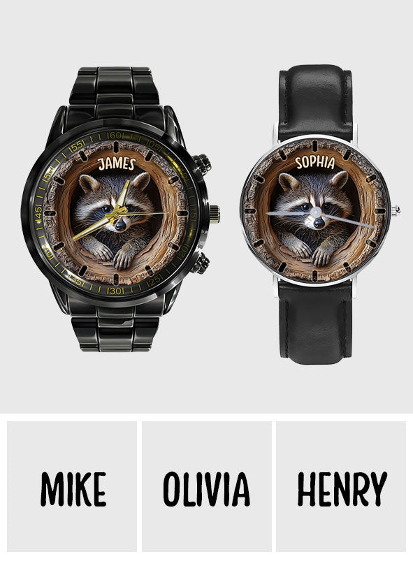 Adorable Raccoon - Personalized Raccoon Hand Watch