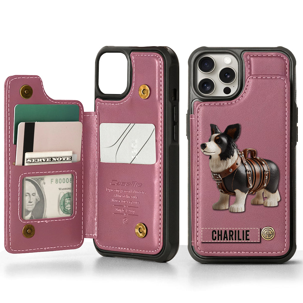 Cute Border Collie - Personalized Dog Wallet Phone Case