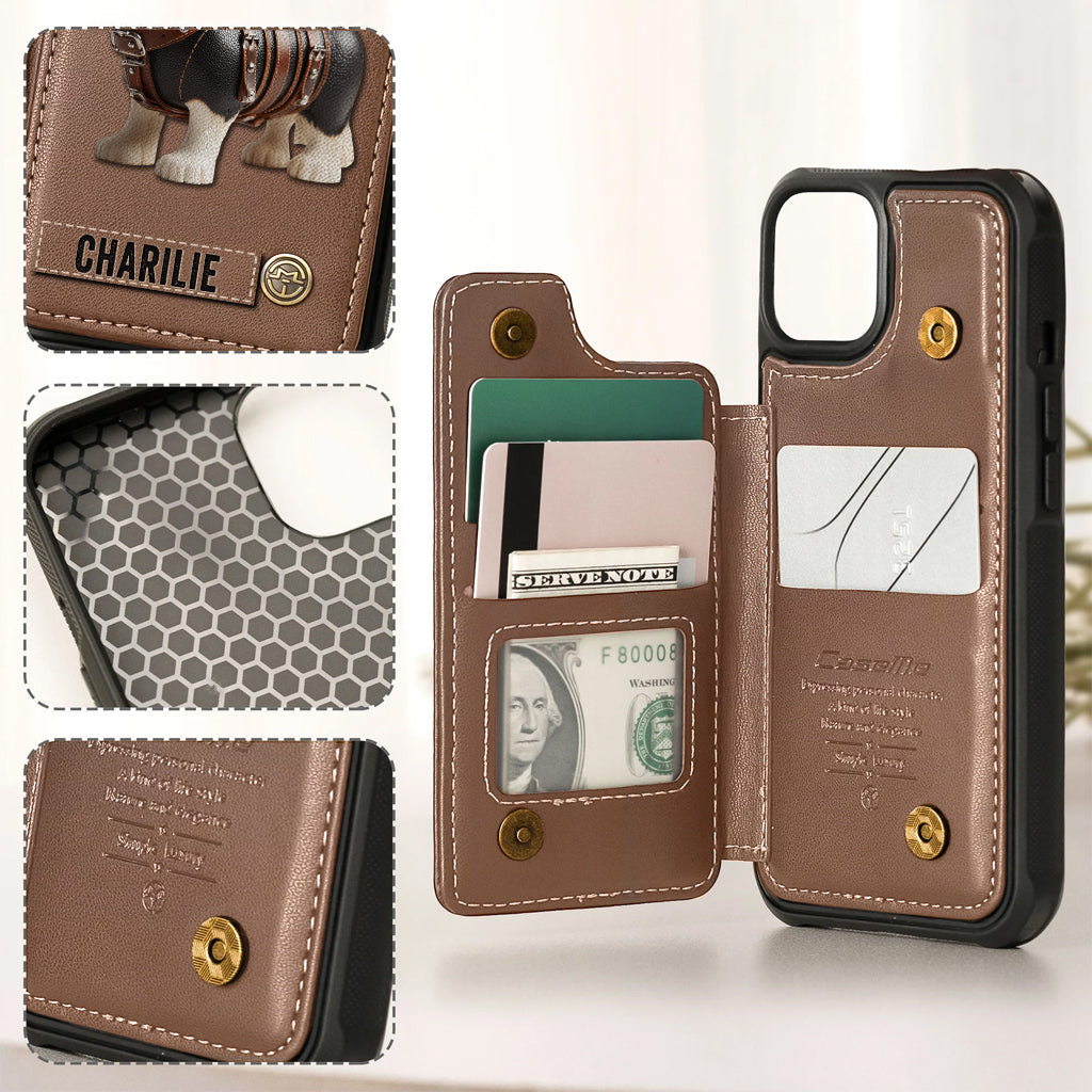 Cute Border Collie - Personalized Dog Wallet Phone Case