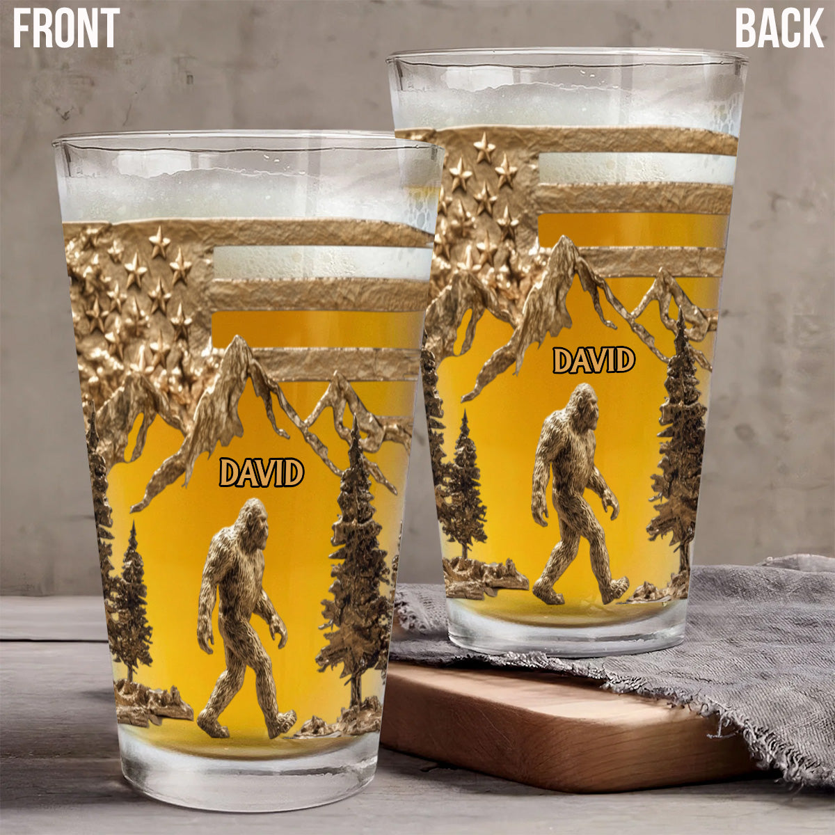 Sasquatch & Beer - Personalized Beer Beer Glass