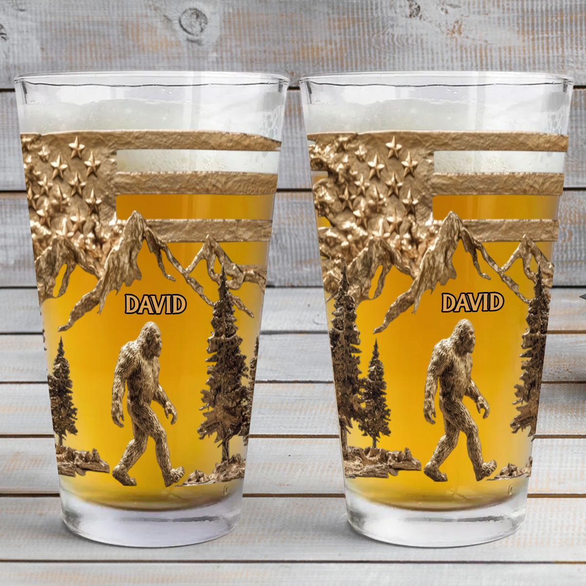 Sasquatch & Beer - Personalized Beer Beer Glass