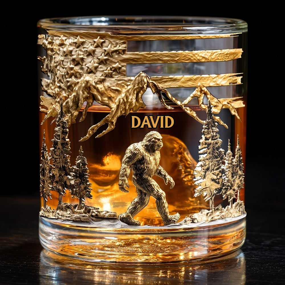 Sasquatch - Personalized Whisky Whiskey Glass